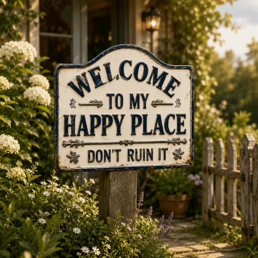 Gift 2D Flat Rustic Welcome Sign Wooden Vintage Front Door Sign Decorative Plate Printing Retro Wall Art Sign Front Door
