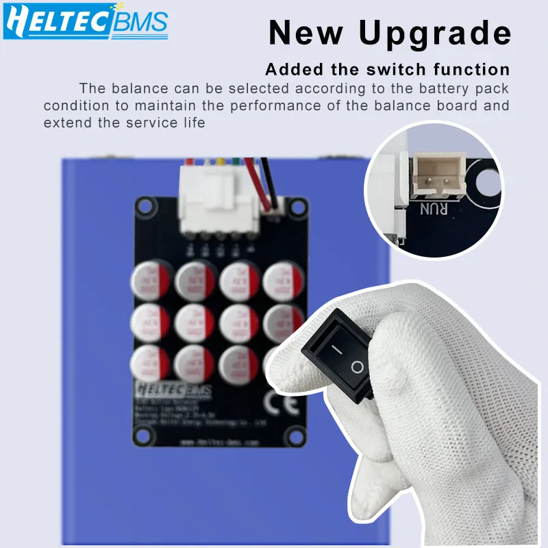 HeltecBMS Balanceador ativo de bateria de lítio 4S 16S 5A 3S com swich 12V 48v Lifepo4 módulo de balanceamento de célula de bateria