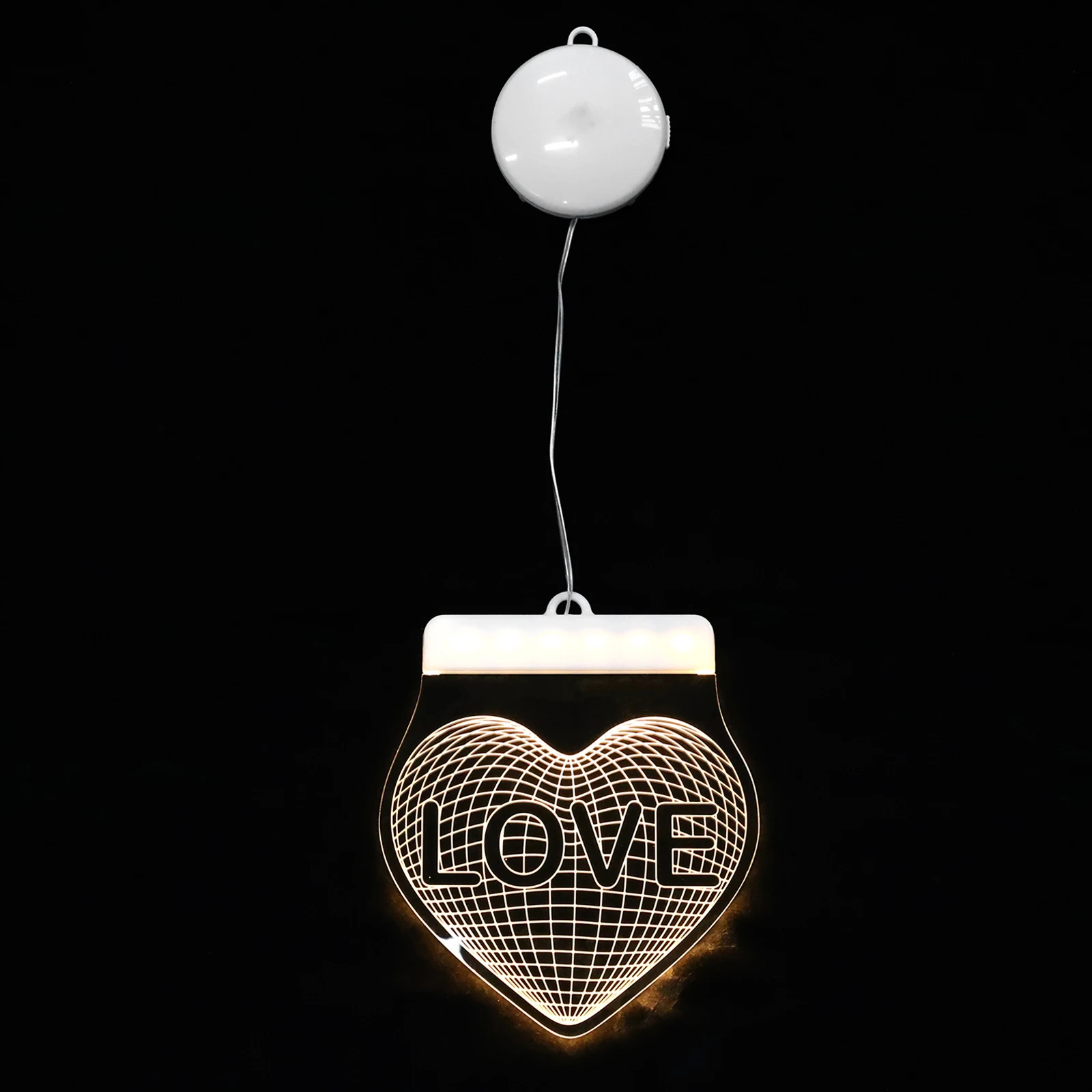 

Creative Suction Cup Hanging Lamp 3D Design LED Light Strong Suction Versatile Arrangement Heart Window Decorations Holiday
