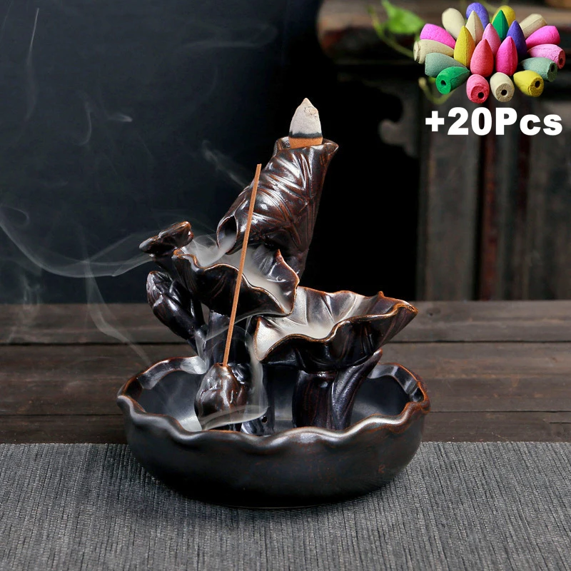 Gift Incense Handmade Craft Gifts Simple Retro Desktop Decorations Ceramic Micro Landscape Backflow Incense Censer