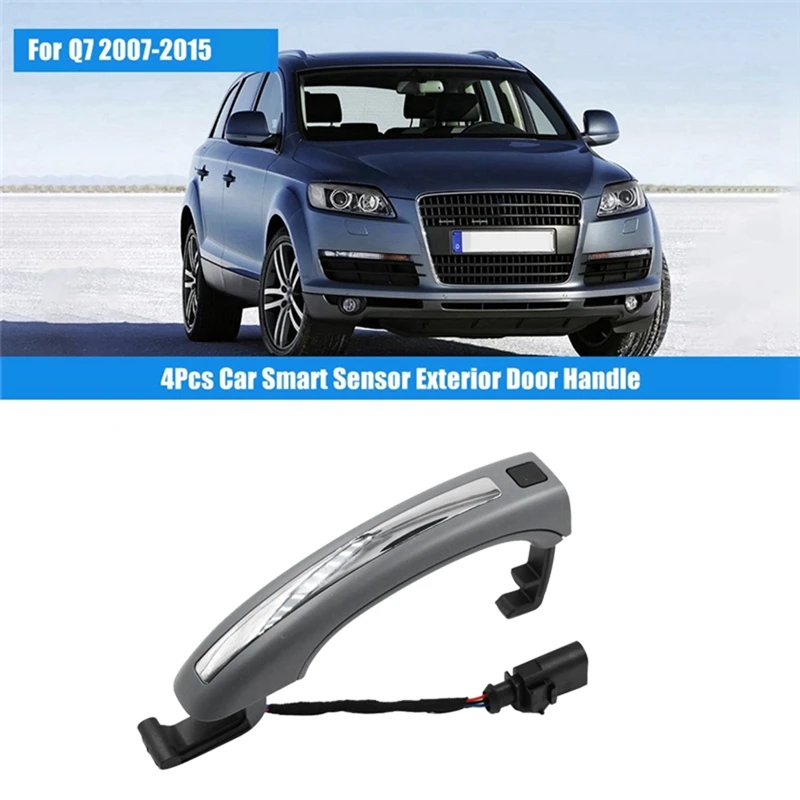 Car Smart Exterior Door Handle 4L0837205B 4L0837207A For  Q7 2007-2015 Outside Door Handle W/Key Button 4L0 837 205B