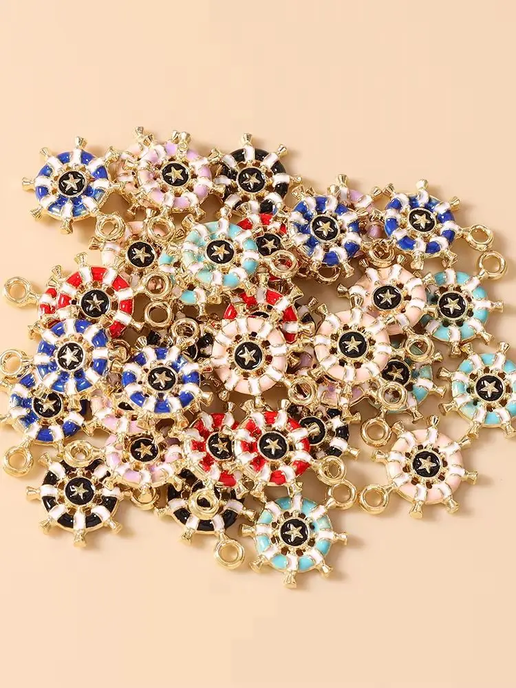 Leslie 20 Stück Charms, 12 x 15 mm, niedliche bunte Segelboot-Ruder-Anhänger für DIY-Ohrringe, Armbänder, handgefertigte Schmuckherstellung, Kunsthandwerk – Detail 1