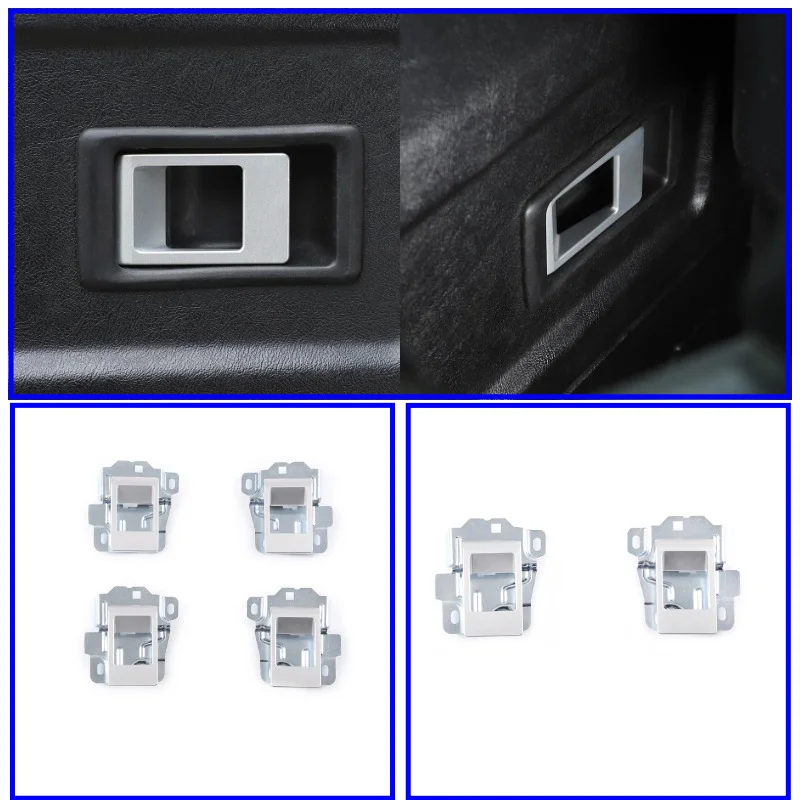 

For Land Rover Defender 90 110 130 2004-2018 Silver Alloy Interior Door Switch Grab Handle Trim Replacement Molding Accessories