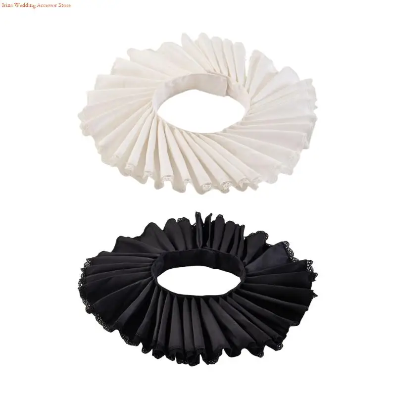 

New Victorian Colonial Necklace Lace Trim Ruffled Neck Collar Detachable Collar Wrap