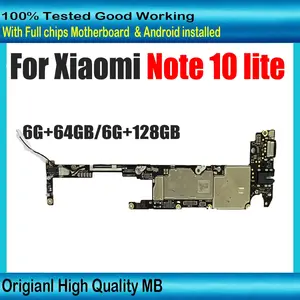 Bilashmart 128G Xiaomi note 10 lite Note10 Lite Motherboard 100% Original Logic Board With Chips Circuits Flex Cable Plate