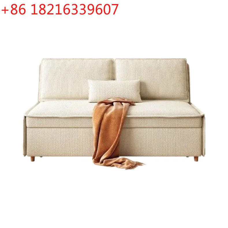 Simple corduroy sofa bed retractable foldable multi-functional dual-purpose small apartment living room double bedroom