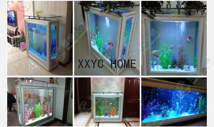 European Fish Tank Aquarium Living Room Landscape Glass Ecological Change Water Rectangular Fish Globe
