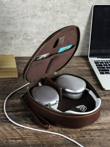 Genuine Leather Case for Apple AirPods Max SONY WH1000 XM4 XM5 XM6 Headphone Travel Carrying Case Protective Cover Storage Box