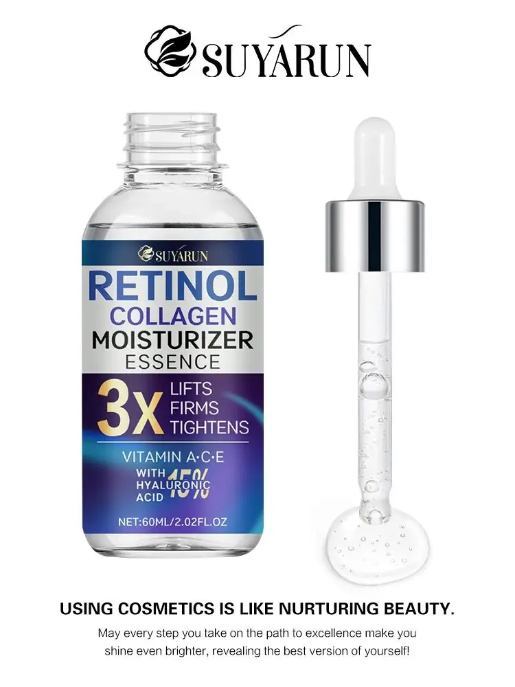 SUYARUN Sérum Anti-Âge au Collagène au Rétinol - Réafirmant, Anti-Rides, Hydratant, Élasticité Boost, 30 ml pour Femmes et Hommes.