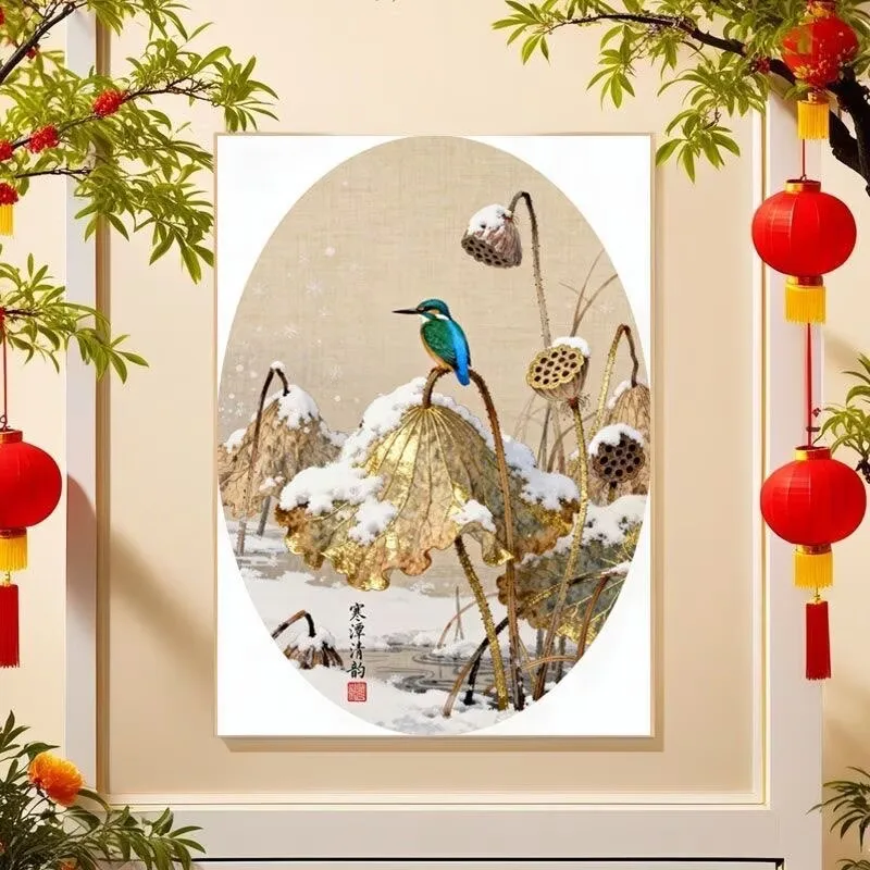 

Наборы для вышивания крестиком «Зимняя птица» 9CT 11CT, в китайском стиле, с принтом, для рукоделия, декора дома и поделок