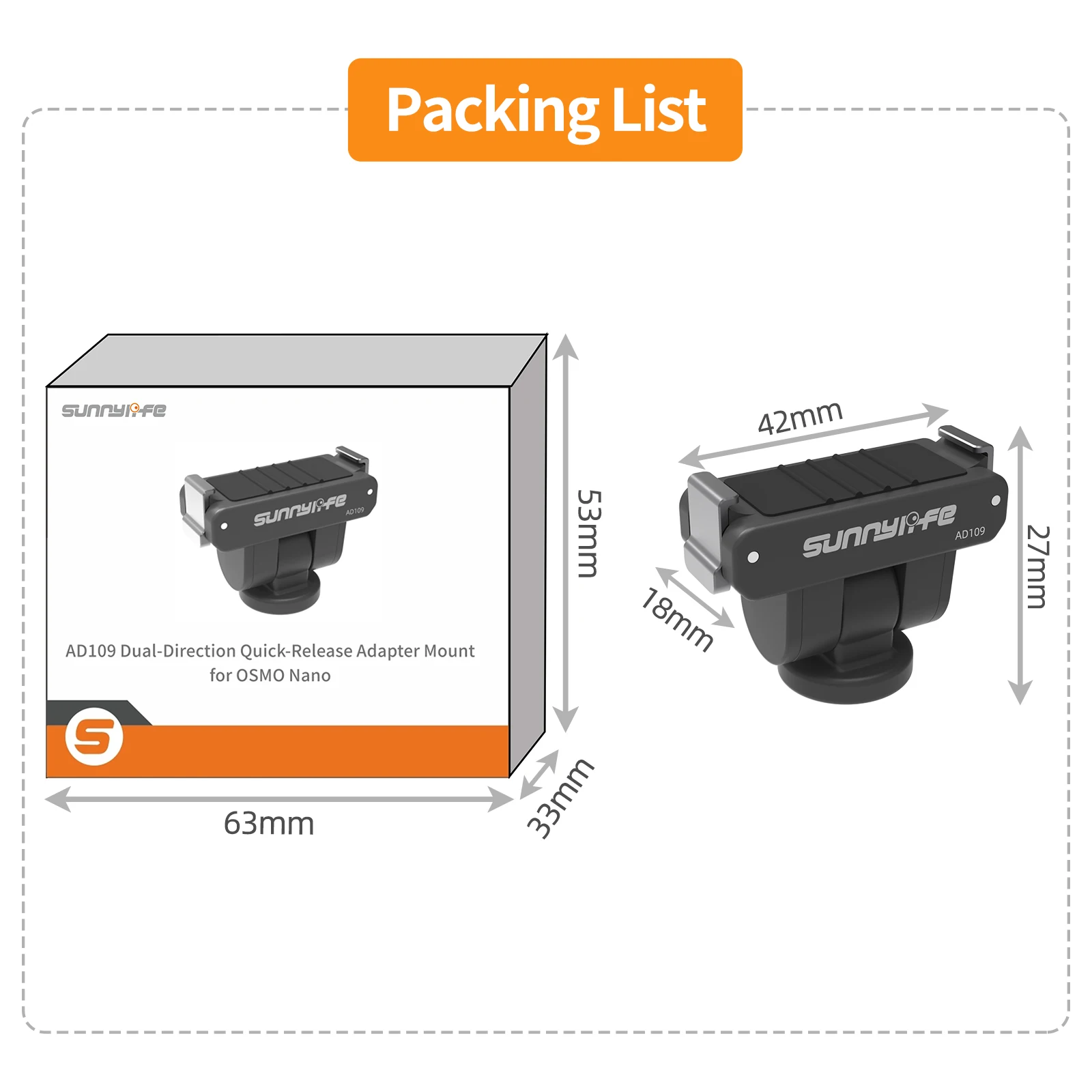 

Dual-Direction Magnetic Adapter for DJI Osmo Nano - 1/4" Extension Quick Release Plate with Adjustable Rotation for Camera Mount