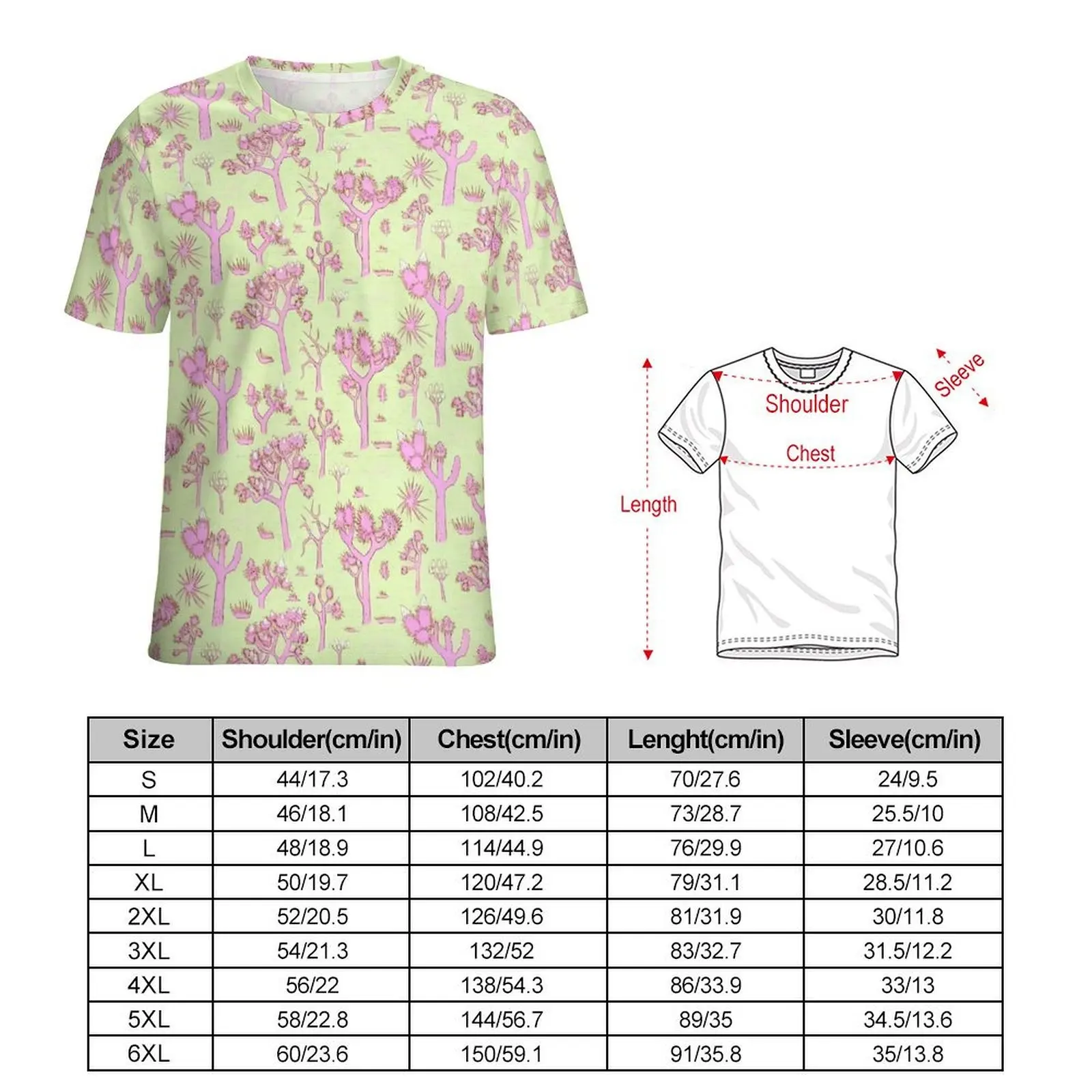 Men Joshua Tree In Pastel Green And Magenta T Shirt Vintage T Shirts Short Sleeve Custom Tshirt Cheap Summer Oversize Top Tees