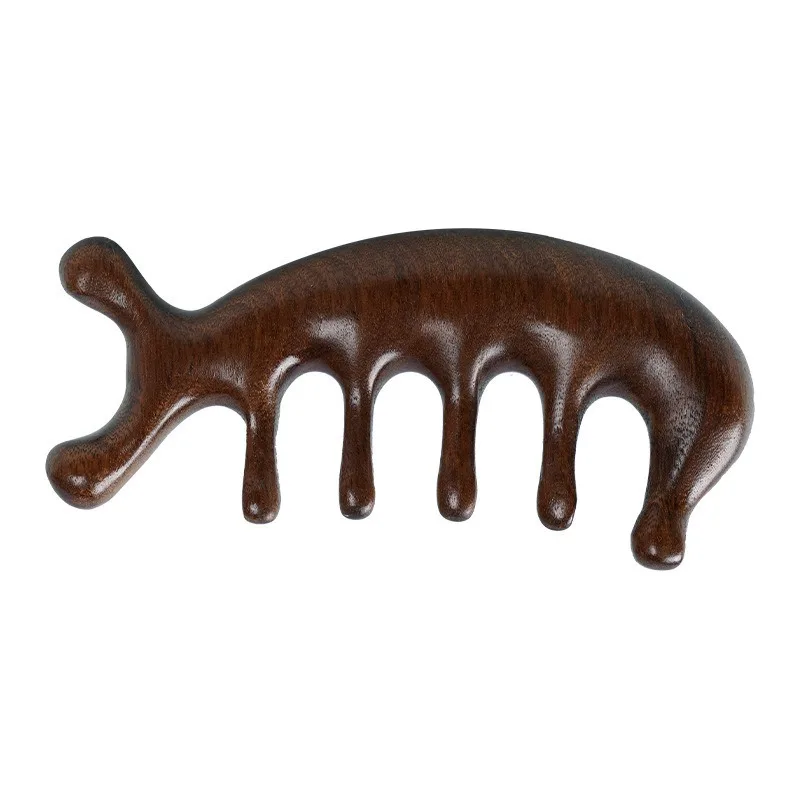 

1Pcs Massage Comb For Hair Care Five Tooth Round Head Made Sandalwood Can Dredge Meridians Relax The Whole Body Universal Use