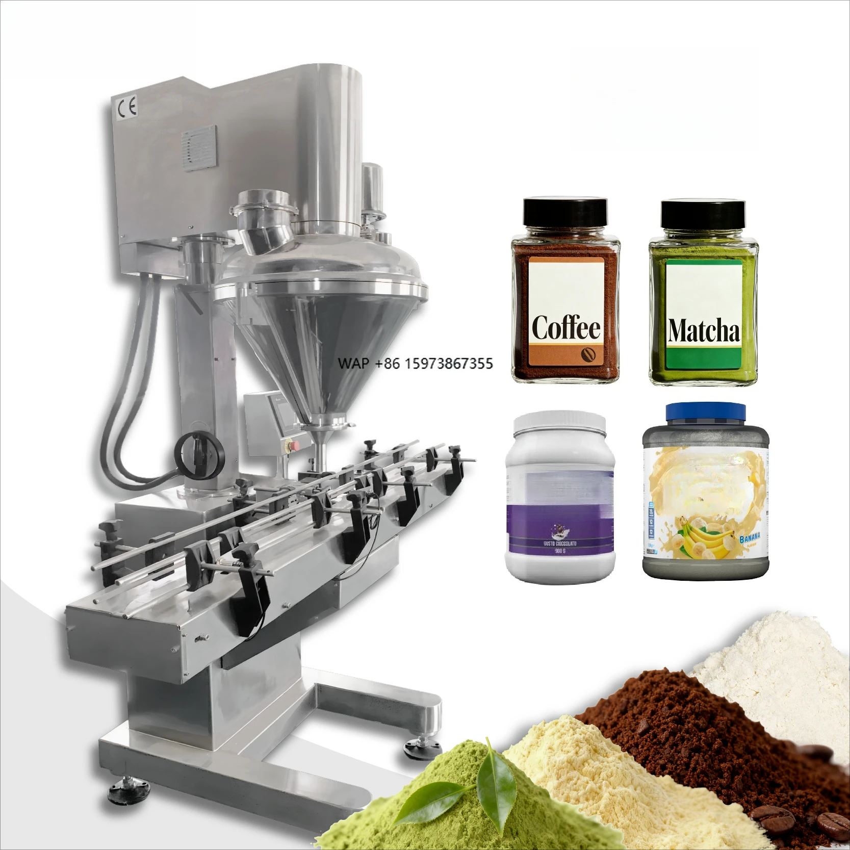 SS316 Spiral Filling Powder Cat Dog Food Pet Bird Food Animal Food Powder Spiral Filling Machine Powder