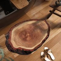 Log wind imitation wood grain foot pad technology leather diatom mud can be scrubbed bathroom mat toilet washstand floor mat