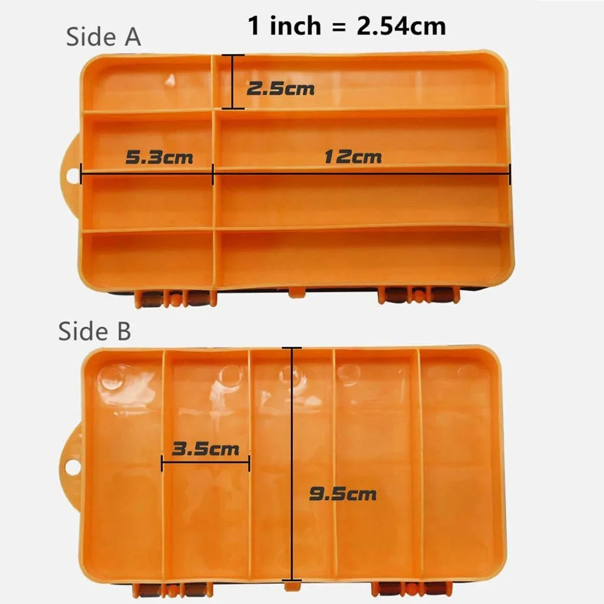 Two Sided Plastic Box Fishing Lure  Container Organizer Small Fishing Tackle Box Bait  box with lanyard