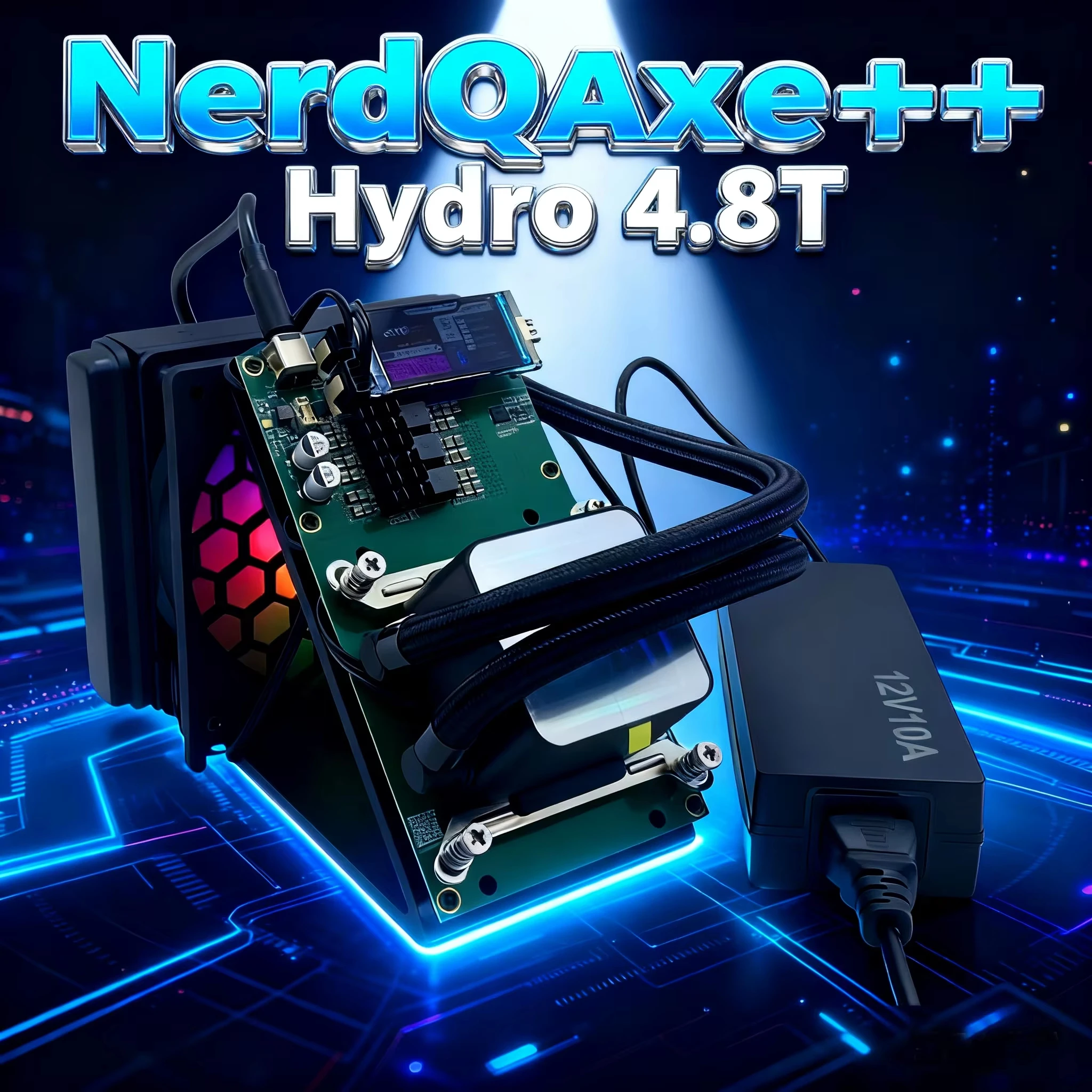 

Bitaxe Miner NerdQaxe++ 4.8Th/s 4шт BM1370 | Охладитель жидкости 2.4G WiFi Hydro Miner SHA-256 ASIC