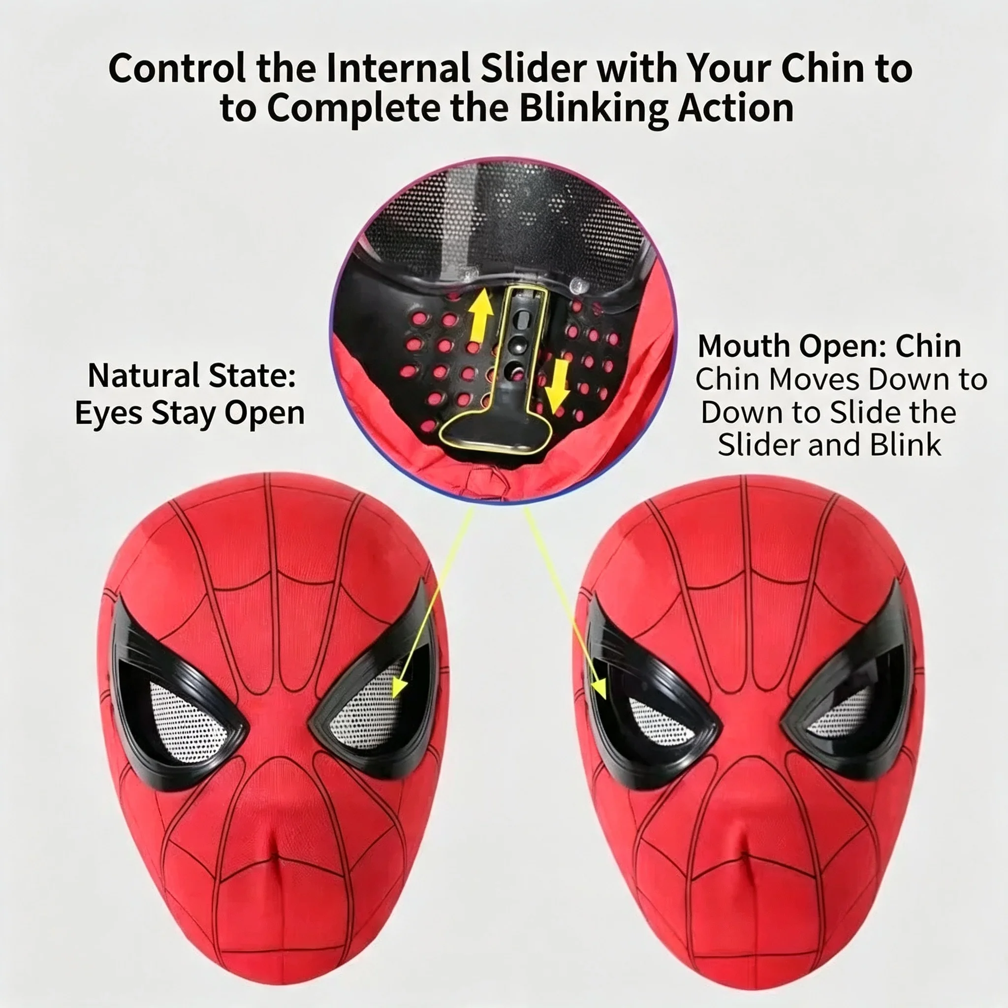 In Stock Miles Spider-Man 1:1 Scale Electronic Mask With Moving Glowing Eyes Ring Control Cosplay Toy Gift view 3