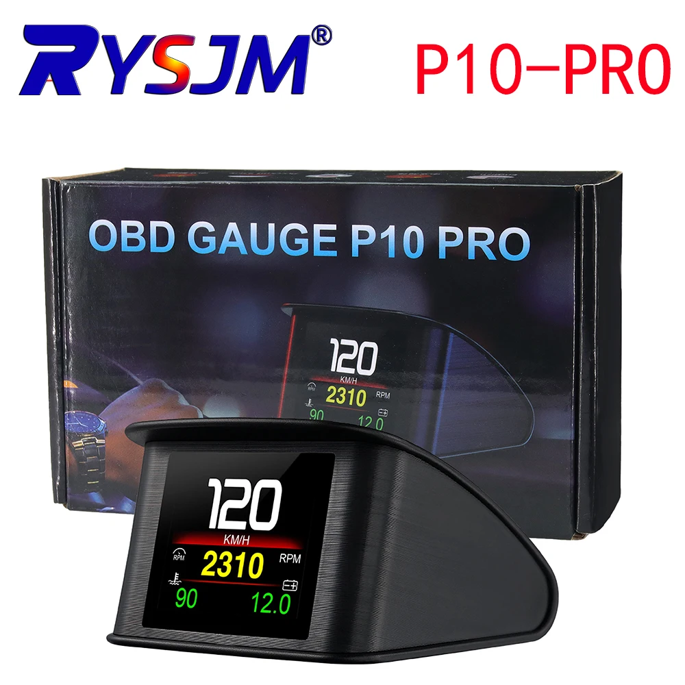 

P10-PRO Car Smart Gauge Digital Speedometer Head-Up Display with Water Temperature Fuel Consumption Overspeed Alarm HUD
