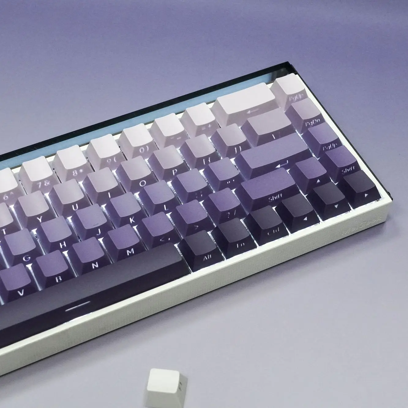 Aesthetic Taro Purple Gradient PBT Keycaps 134 Keys Cherry Profile Side Print Dye Sub Custom Keycaps for Mechanical Keyboard MX