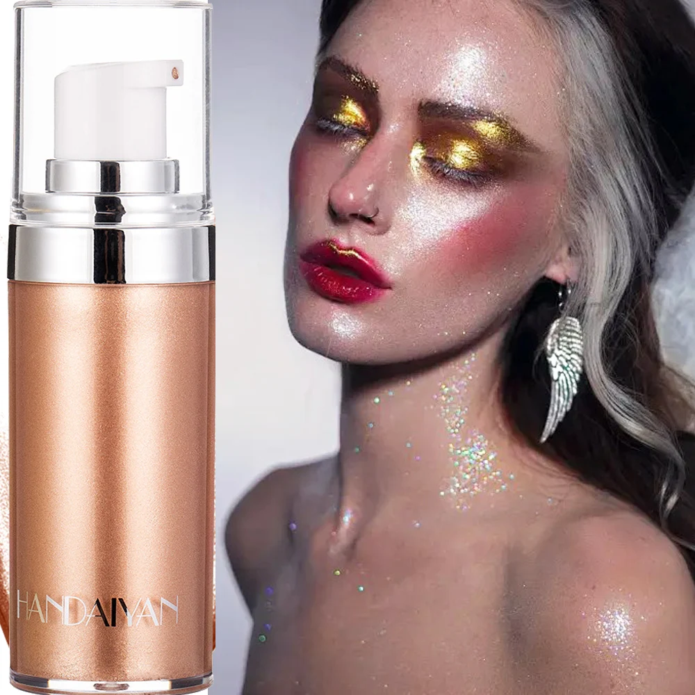 Body Spray Highlighter Face Contour Brighten Illuminato Liquid Foundation Shimmer Pearl White Liquid Highlight Makeup Cosmetic