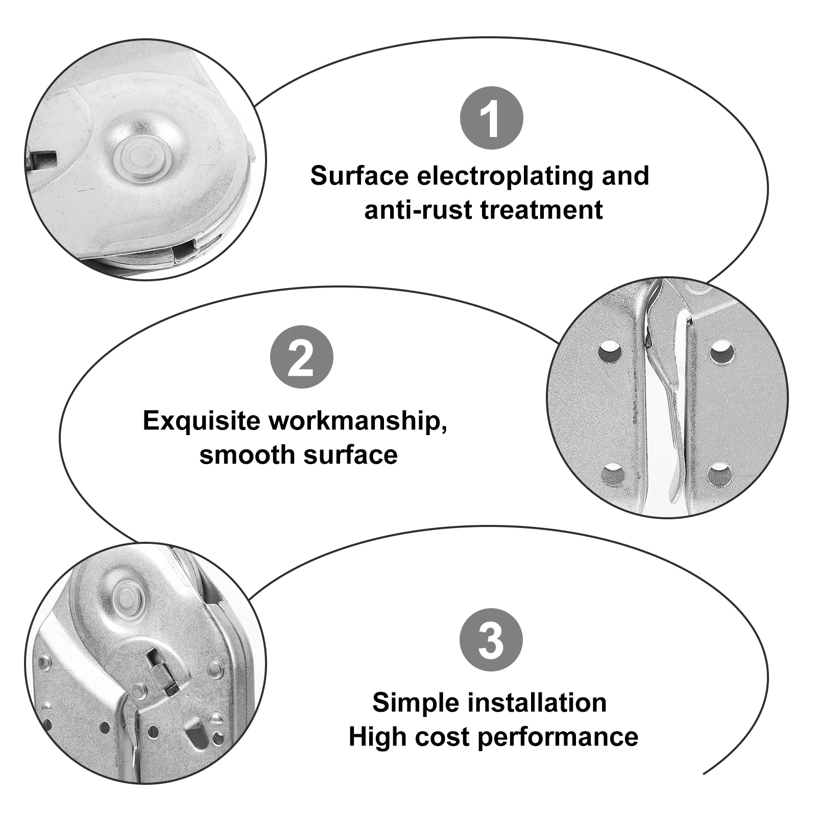

2 pcs Aluminum Alloy Joint Head Replacement Hinges Hardware Kit Iron Brackets Folding Hinge Spreader Brace Tie Rod Durable For
