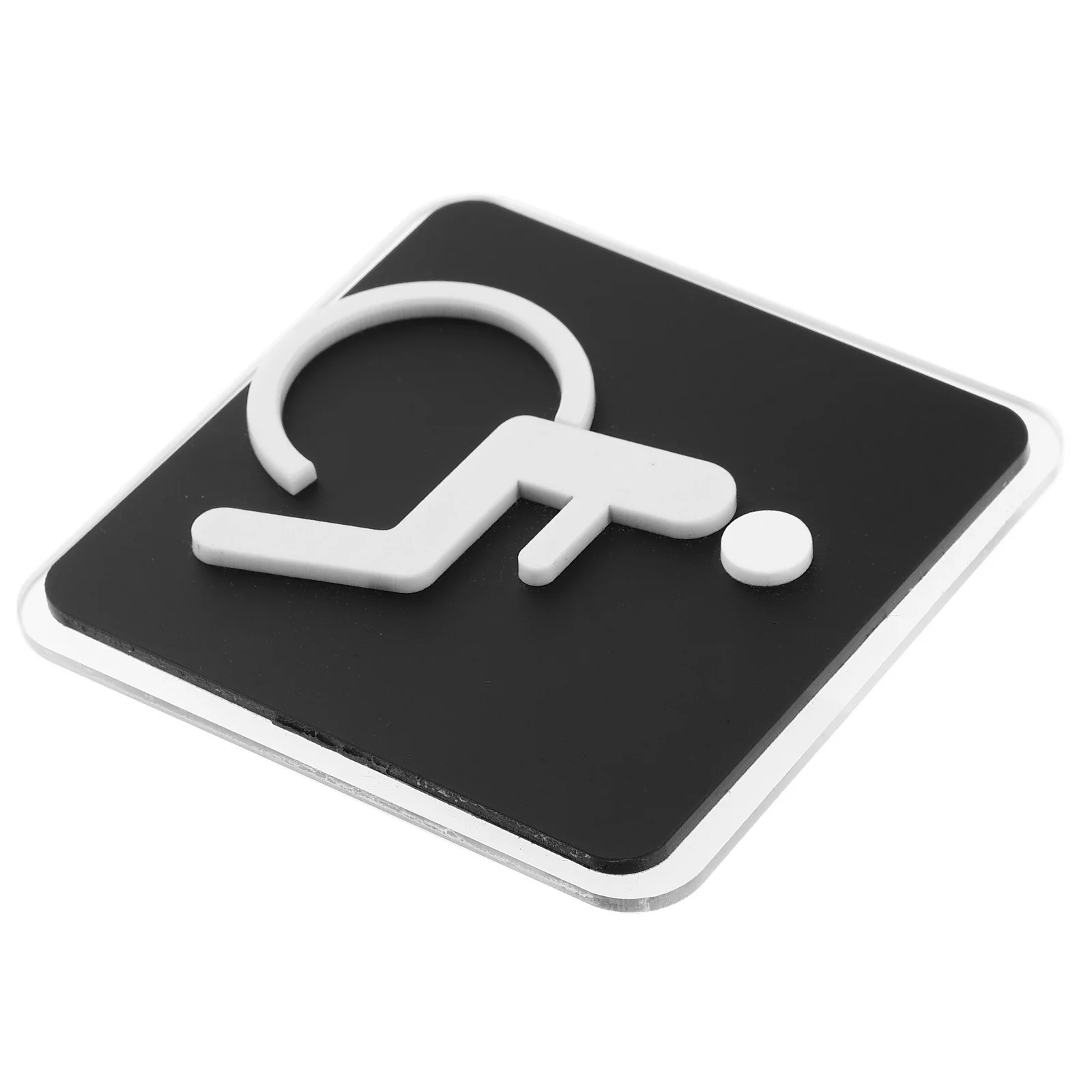 Compact Wheelchair Accessible Restroom Sign Long-Lasting Toilet Signage Clear Indication Easy Installation Bathroom Door Sticker