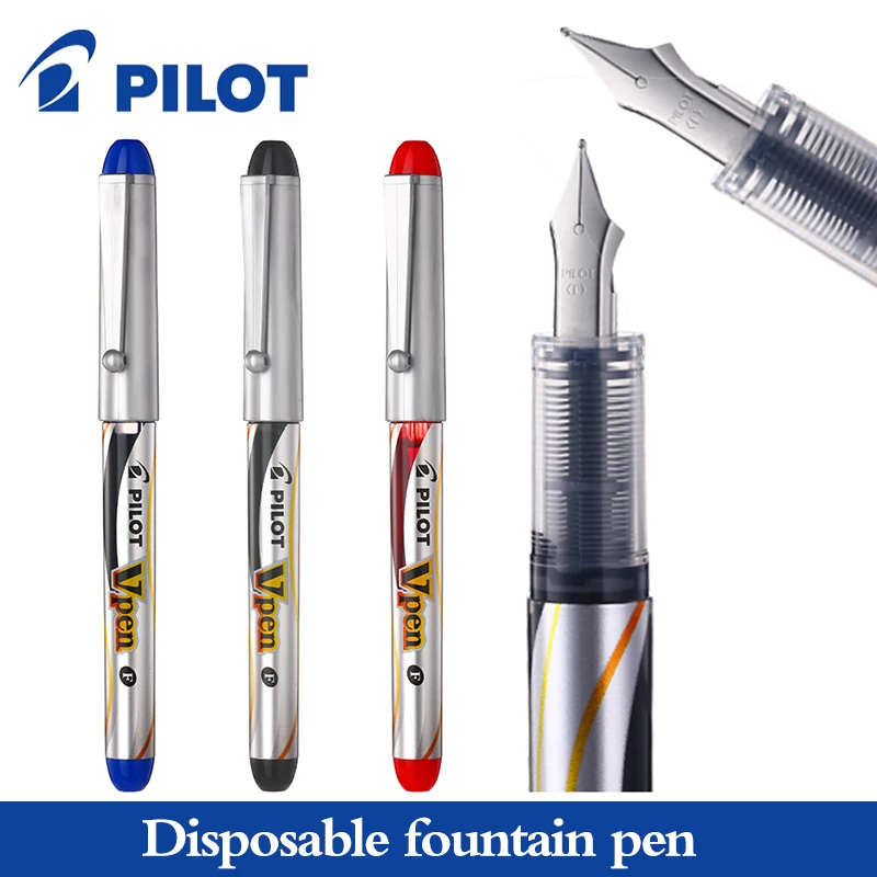 1pcs PILOT Fountain Pen SVP-20NS Disposable Straight Liquid Vpen F Nib Quick Dry Student Writing Calligraphy Practice Stationery