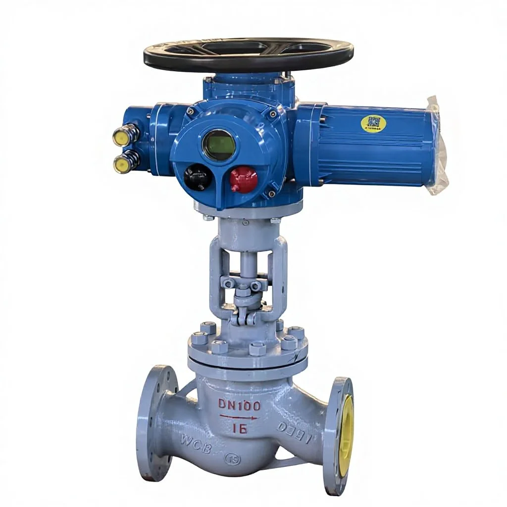 Hot Sale Electric Flange Stop Valve DN100 with Multi Turn Modulating Motorized Actuator 4-20mA Feedback for Water Oil Gas OEM