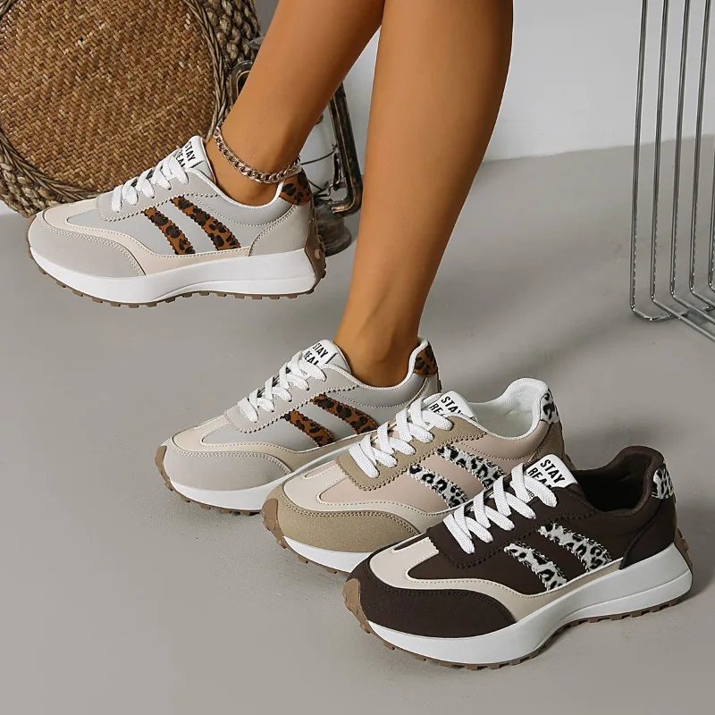 

New Women's Low-top Luxury Flat Lace Up Sports Shoes Comfortable Breathable Thick Soled Sneakers Casual Ladies Running Shoes