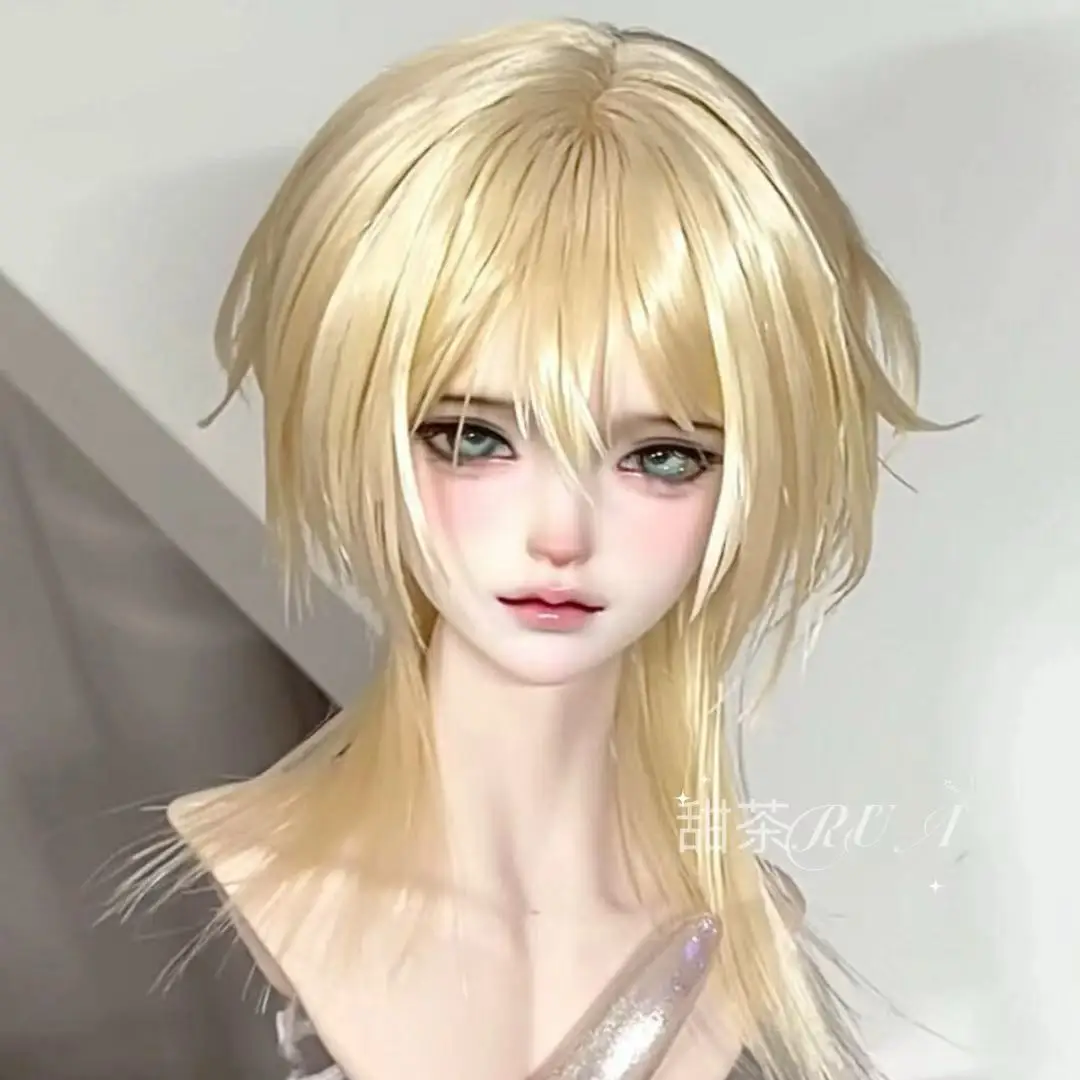 New High Temperature Silk Wig 1/3 1/4 1/6 Bjd Doll Men's Fashion Wolf Tail Unformed Can Be Trimmed Bjd Doll Accessories No Doll