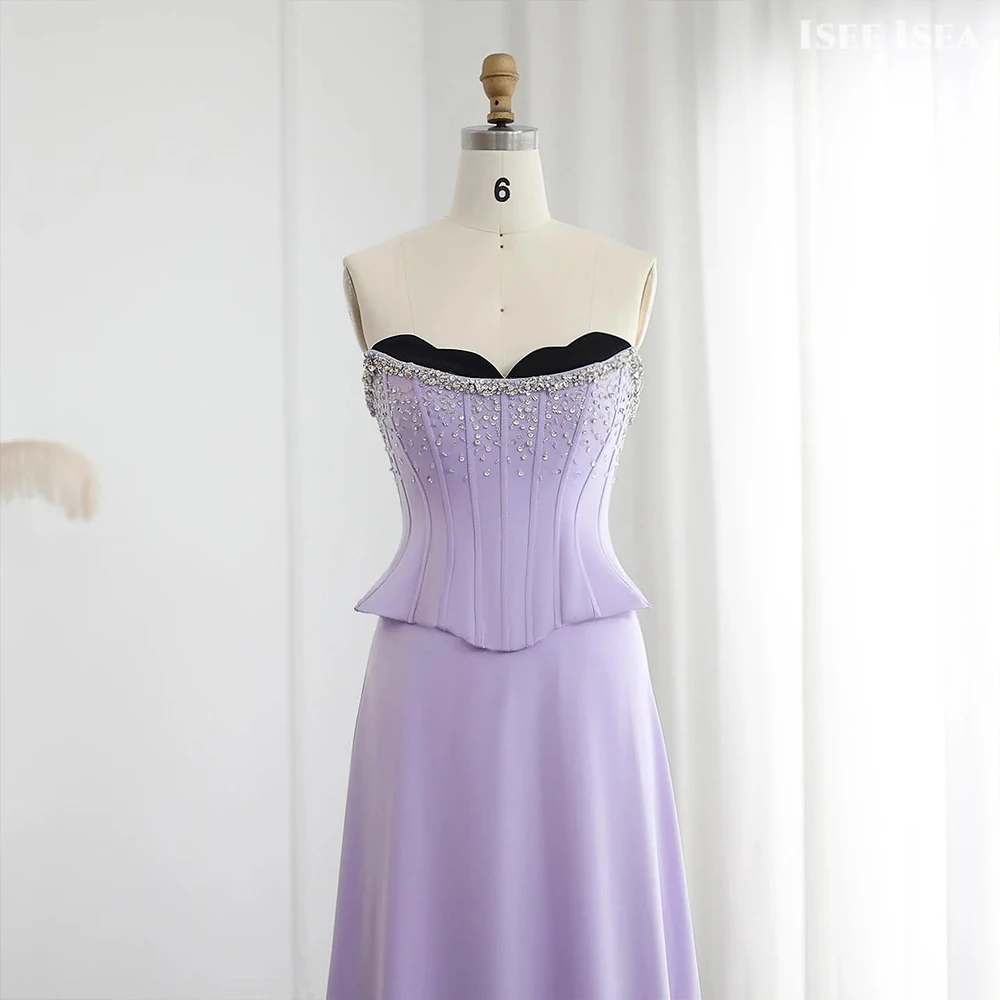 Lavender Evening Dresses Strapless Sparkly Satin Dinner Gown vestidos de gala Beaded A-line Graceful Prom Dress 2026 Customized