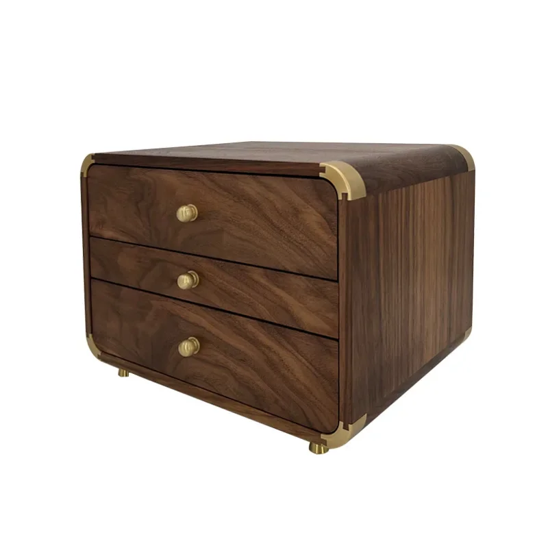 

Black walnut drawer three-layer play cabinet makeup storage multi-layer cabinet desktop jewelry