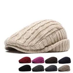 2024 Autumn and Winter Cotton Solid Warm Newsboy Caps Flat Peaked Cap Men and Women Painter Beret Hats 134