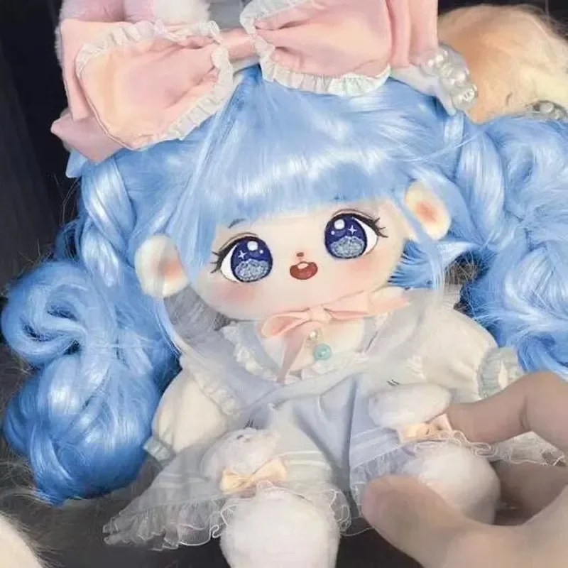 Cute 20cm Authentic Cotton Doll Plush Toy for Girls Soft Stuffed Collectible Figure with Replaceable Clothes New Year Kids Gift