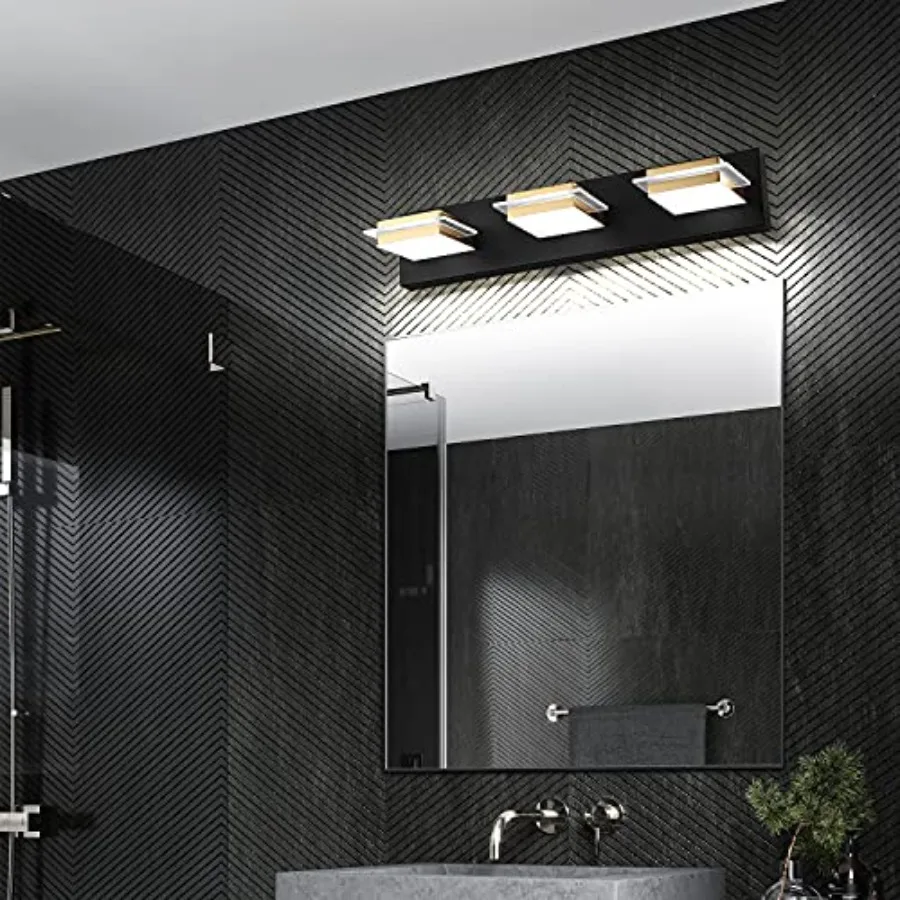 Bathroom Vanity Fixtures s Dimmable LED Wall Sconce with Matte Black Finish Gold Metal Lampshade White 000K-6000K Color