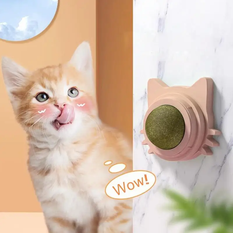 Catnip Balls For Cats Wall Funny Lickable Cat Snack Catnip Balls Kitten Playing Chewing Cleaning Teeth Toy For Small Medium Cats