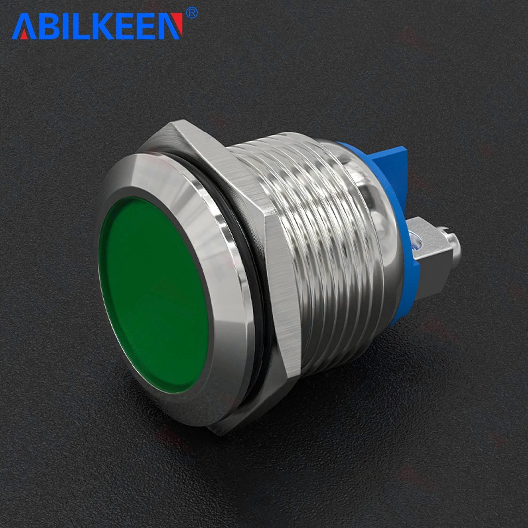 ABILKEEN 10PCS 19MM Metal Indicator Light LED Bulb Illuminated Industrial Signal Pilot Lamp 2Pin Screw Terminal IP65 Waterproof