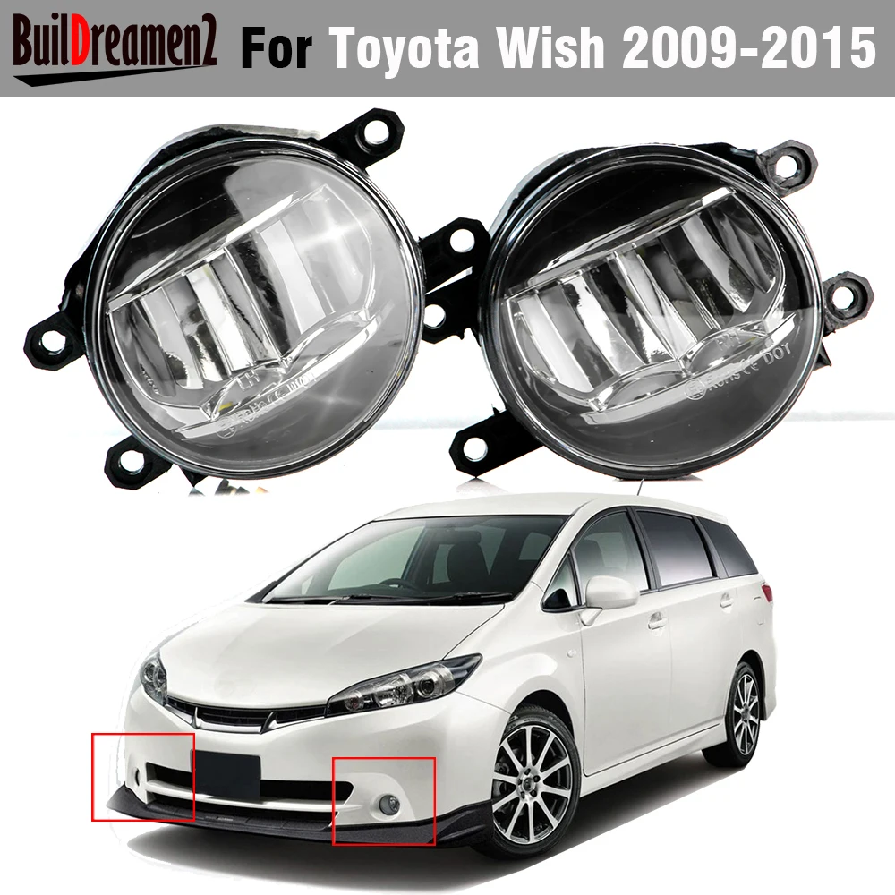 

2 Pieces 30W 6000LM Car Driver + Passenger LED Fog Light Assembly H11 For Toyota Wish 2009 2010 2011 2012 2013 2014 2015