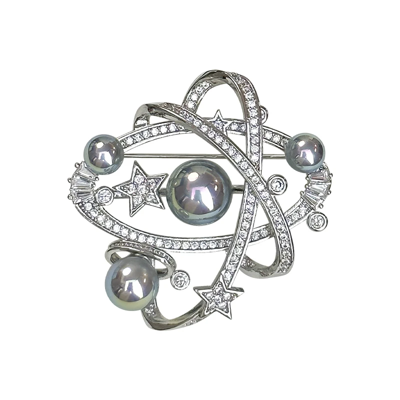

Saturn full diamond pearl brooch design sense niche high-end exquisite fashion pin brooch accessories sweater embellishment