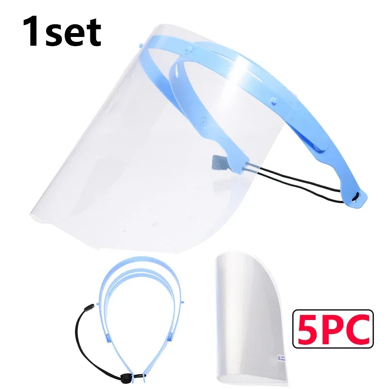 

5pcs Dental Protective Face Dental Face Shield with 5pcs Detachable Face Shield Anti Fog Dustproof Replacement Covers Dentistry