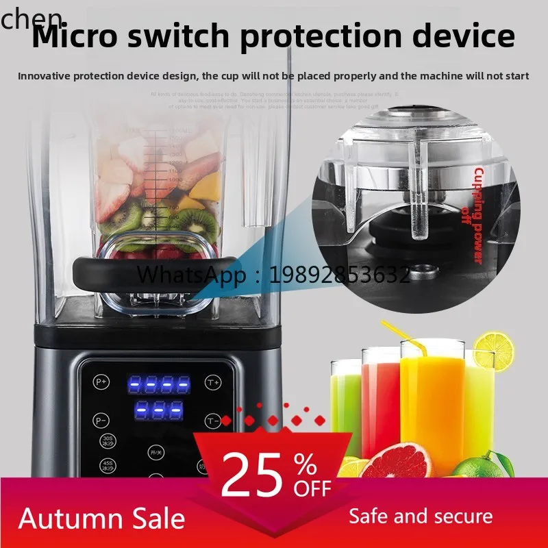 

smoothie machine automatic with cover sound insulation ice crusher milk tea shop extraction tea smoothie juice machine