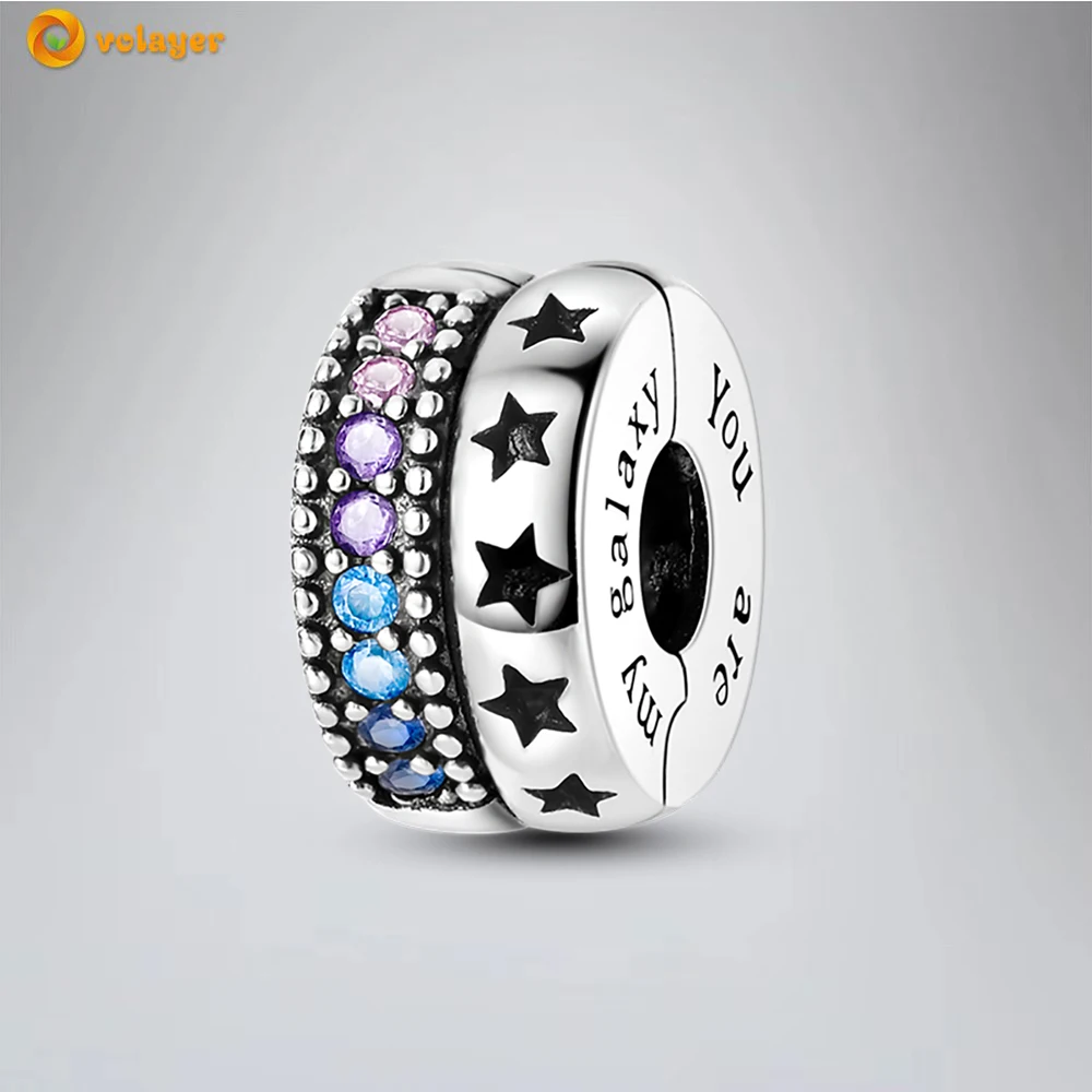 

Volayer 925 Sterling Silver Beads You're My Star River Clip Charm fit Original Pandora Bracelets for Women DIY Jewelry
