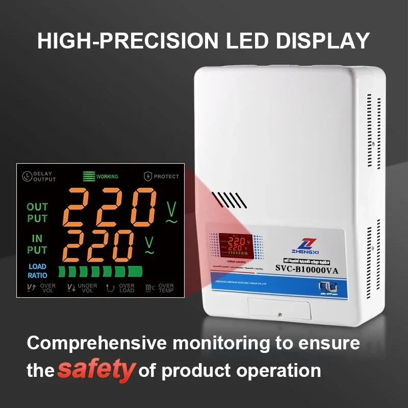 Digital Displays SVC Wall-Mounted Automatic Voltage Regulator Stabilizer 5kva 10kva 12kva 220V Single Phase Ac 5kva Stabilizer