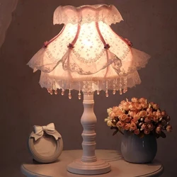 Nordic Princess Room Table Lamp Fabric Skirt Lamp Retro Creative Children's Room Girl Bedroom Bedside Princess Style Table Light