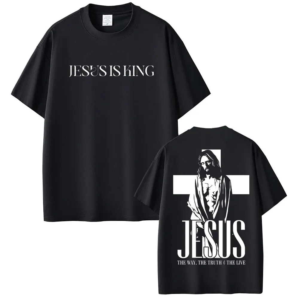 

Christian Religious Jesus The Way The Truth The Live Graphic T-shirt Men Women Casual Pure Cotton T Shirts Male Gothic Tshirt