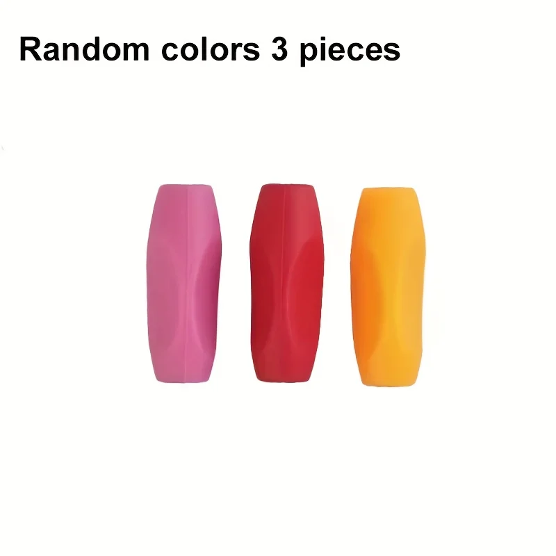 3Pcs Random Color Ergonomic Pencil Clips, Adjustable Handwriting Posture Corrector, Non-slip Stable Grip for Students Office Art