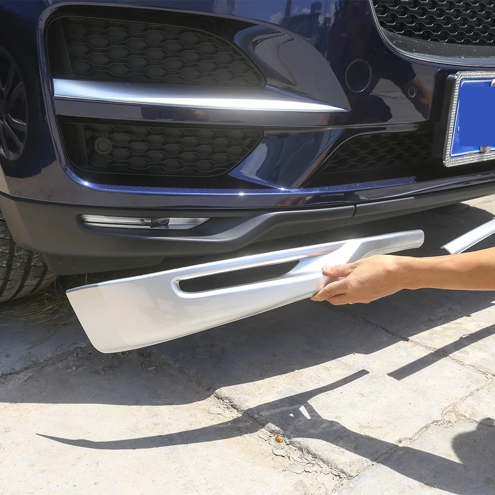 Para Jaguar F-Pace F Pace Prestige Premium 2016-2018, Cubierta Decorativa para Parachoques Delantero de Coche, ABS Cromado, Accesorios para Coche