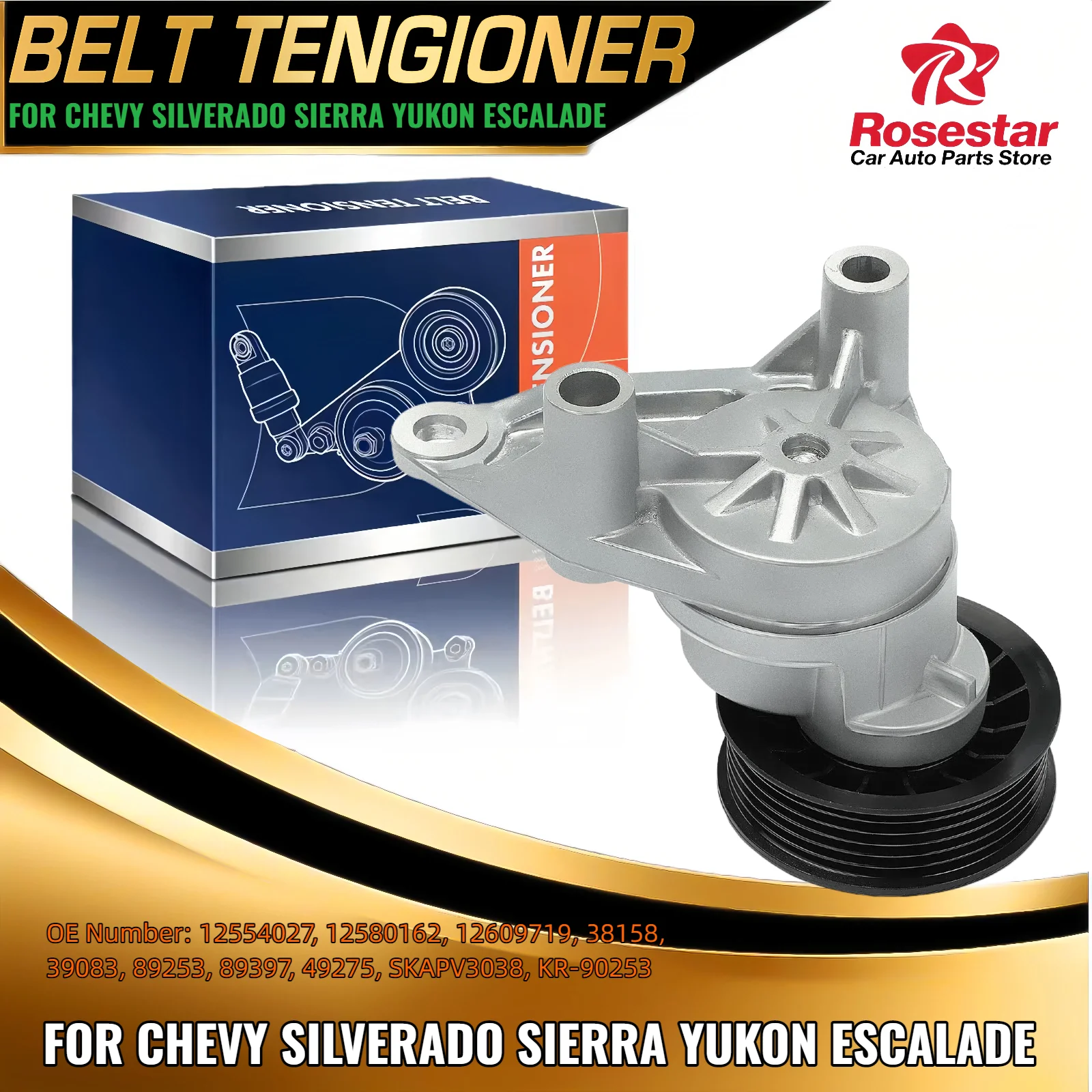 

Belt Tensioner Assy w/Pulley for Chevy Silverado GMC Sierra 1500 Cadillac Buick 12554027 12580162 12609719 8126097190 38158
