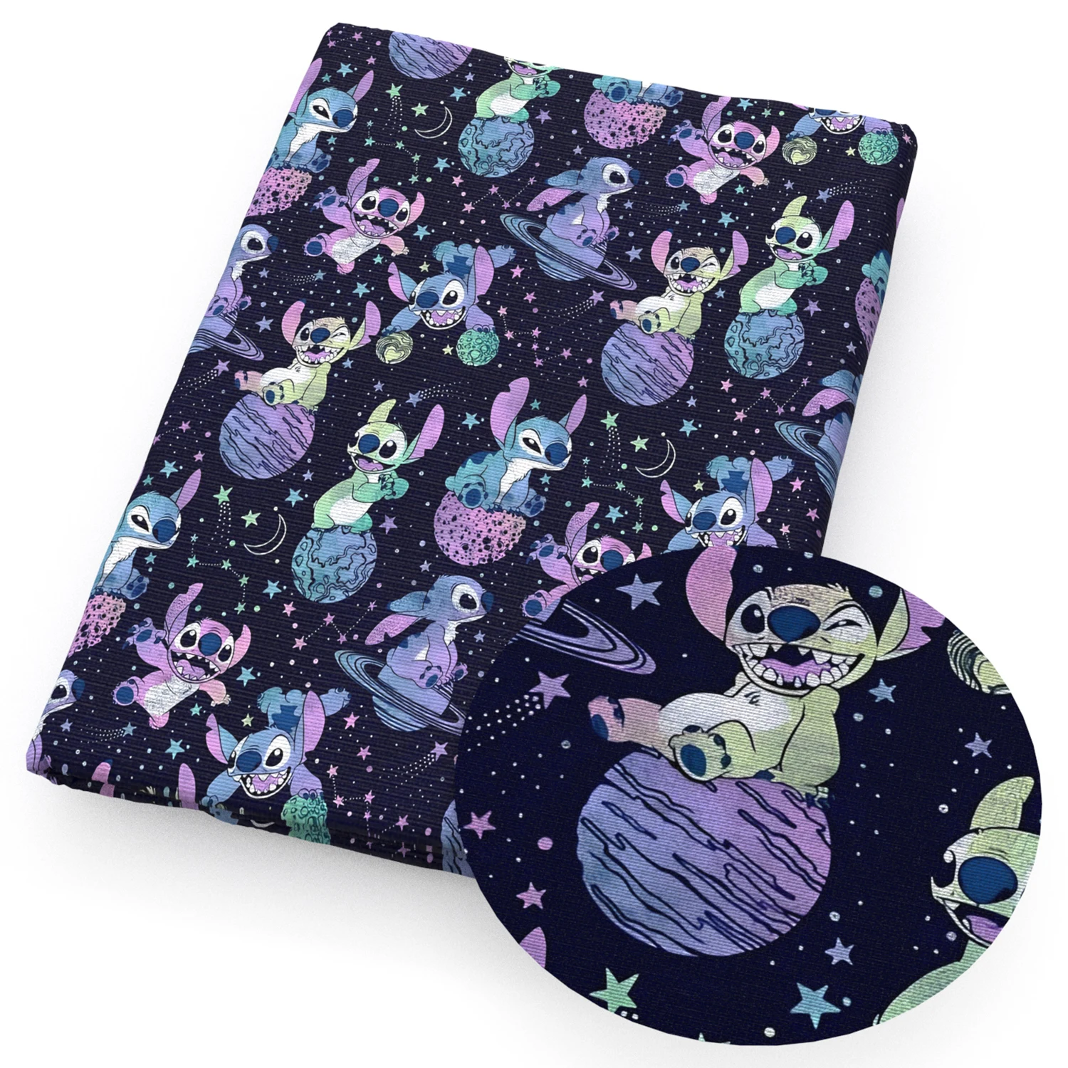 

50*145cm Disney Stitch Polyester Cotton/Pure Cotton Fabric Tissue Sewing Quilting Needlework Material Curtain DIY Bag Cloth